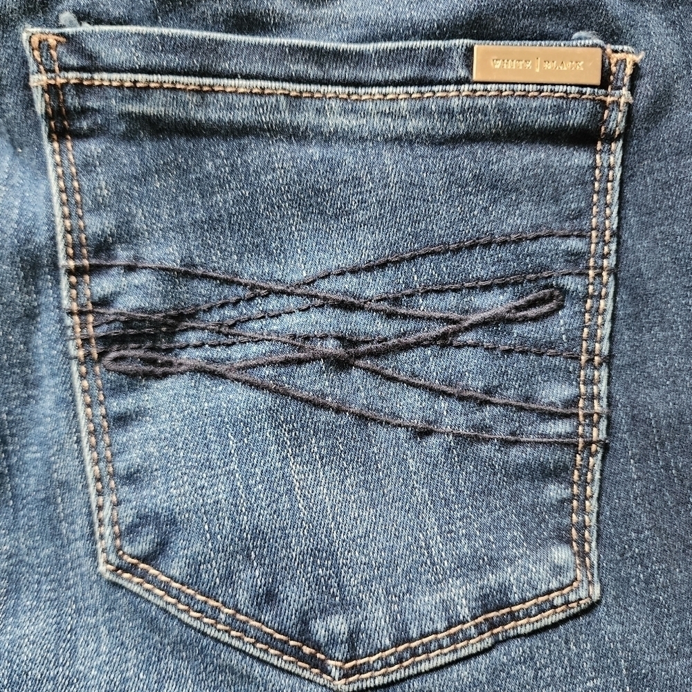 Black House White Market Medium Wash Blue Boot Leg Denim Jeans Women's Size 6 - Picture 5 of 8